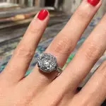 Ricki-Lee Coulter’s Cushion Cut with Pave Halo