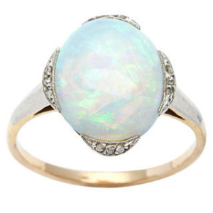 14k-Yellow-Gold-1-10ct-TDW-Diamond-Opal-Antique-Cocktail-Ring-L-M-I2-I3-P15978392