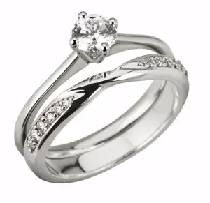 3mm Round Diamond set Shaped Wedding Ring