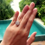 Cristalle Belo Henares’ 3 Carat Cushion Cut Diamond Ring