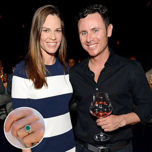 INDIAN WELLS, CA - MARCH 19: Actress Hilary Swank (L) and Ruben Torres attend The Moet and Chandon Inaugural "Holding Court" Dinner at The 2016 BNP Paribas Open on March 19, 2016 in Indian Wells, California. (Photo by Michael Kovac/Getty Images for Moet and Chandon)