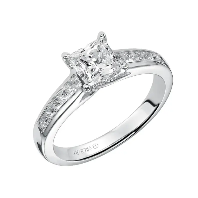 princess-cut-engagement-rings-Art-Carved-31-V410ECW