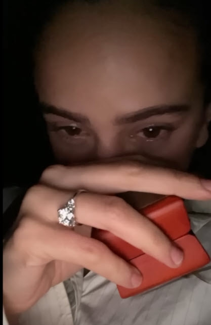 Rosalía's engagement ring (from her music video, BESO).