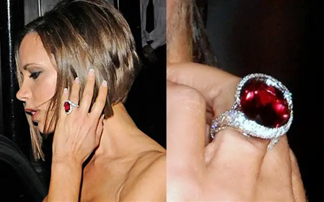 Victoria beckham's ruby engagement ring